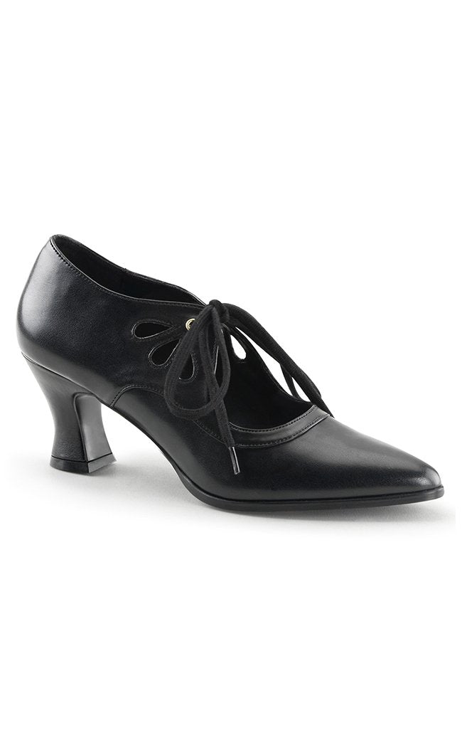 VICTORIAN-03 Blk Pu Heels-Funtasma-Tragic Beautiful