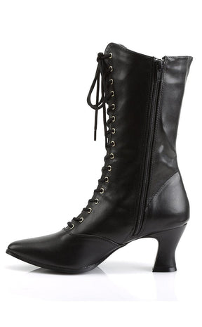 VICTORIAN-120 Blk Pu Boots-Funtasma-Tragic Beautiful