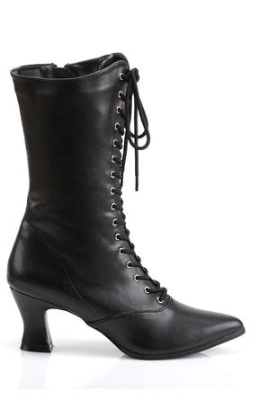 VICTORIAN-120 Blk Pu Boots-Funtasma-Tragic Beautiful