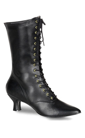 VICTORIAN-120 Blk Pu Boots-Funtasma-Tragic Beautiful