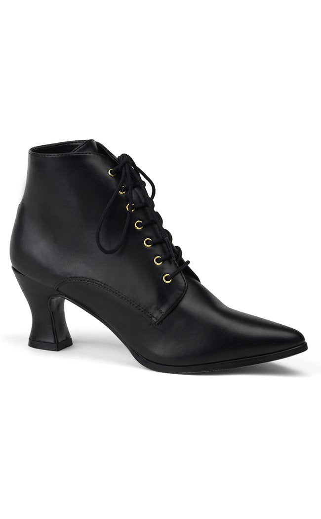 VICTORIAN-35 Blk Pu Boots-Funtasma-Tragic Beautiful