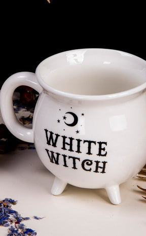 White Witch Cauldron Mug-Homewares-Tragic Beautiful