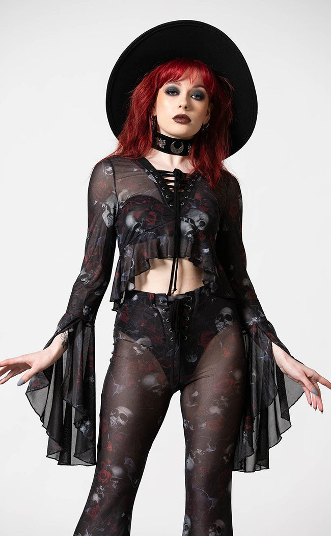 Wicked Rose Mesh Blouse-Killstar-Tragic Beautiful