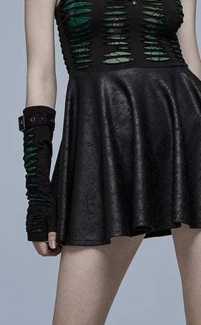 Widow's Web Armwarmers | Black & Green-Punk Rave-Tragic Beautiful