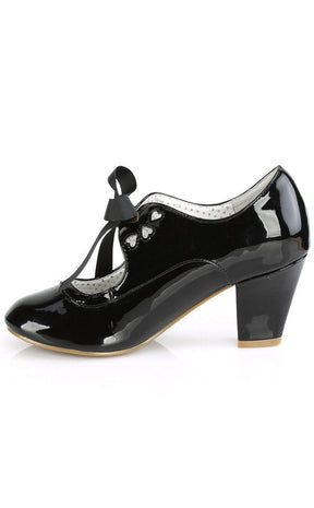 WIGGLE-32 Black Patent Faux Leather Heels-Pin Up Couture-Tragic Beautiful