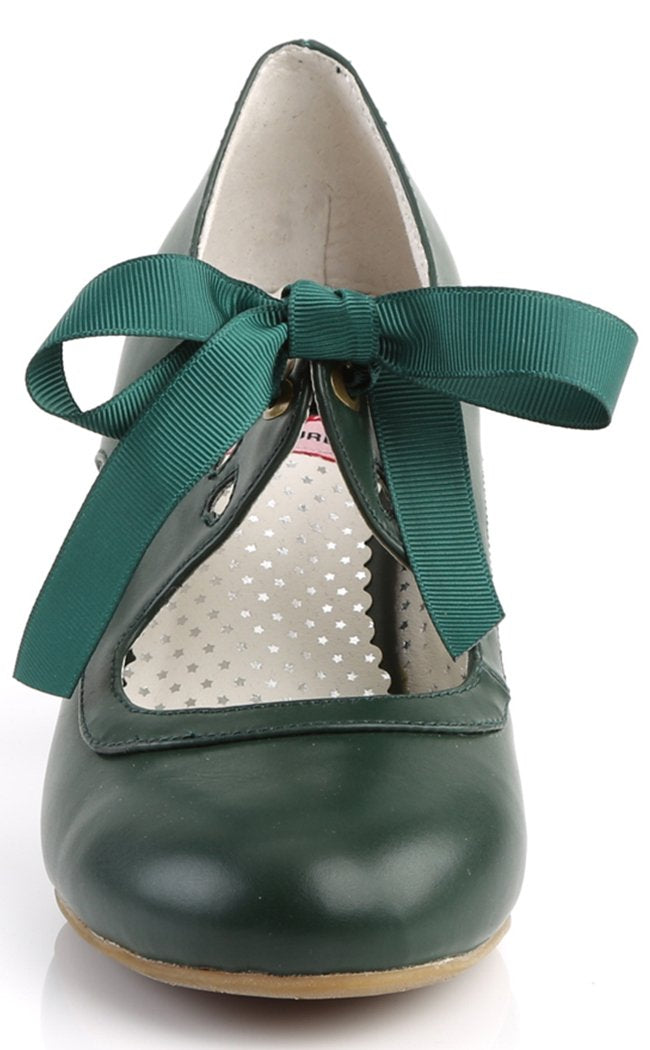 WIGGLE-32 Dark Green Faux Leather Heels-Pin Up Couture-Tragic Beautiful