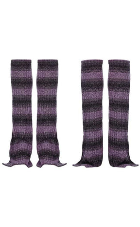 Wild Things Legwarmers | Black & Violet-Punk Rave-Tragic Beautiful