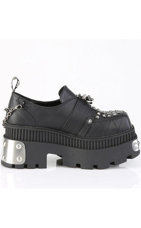 WRATH-42 Black Vegan Leather Platform Mary Janes-Demonia-Tragic Beautiful