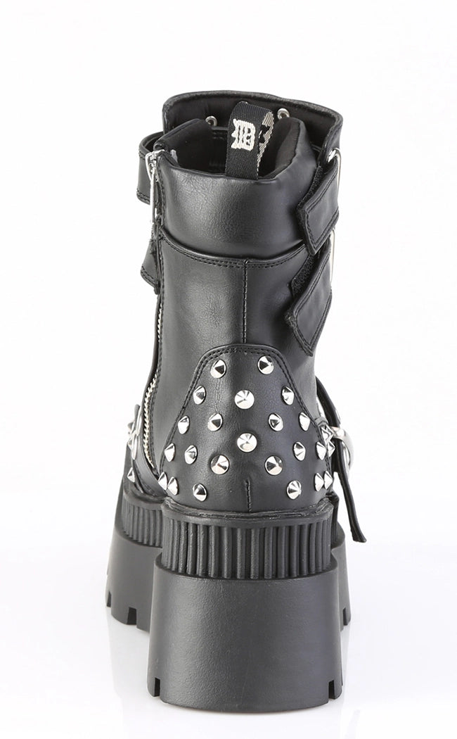 WRATH-58 Black Vegan Leather Platform Boots-Demonia-Tragic Beautiful