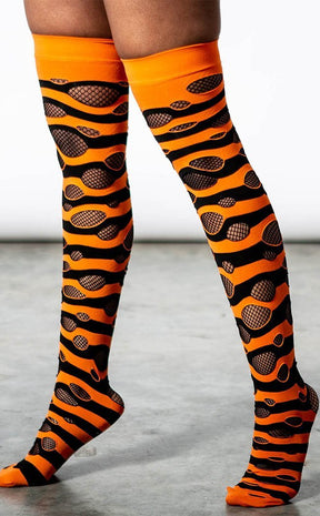 Wretched Soul Distress Socks | Black/Orange-Killstar-Tragic Beautiful