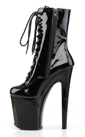 XTREME-1020 Black Patent Ankle Boots-Pleaser-Tragic Beautiful