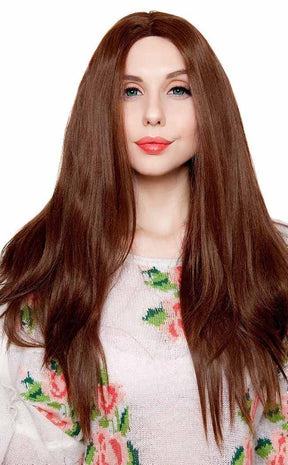 Yaki 26 Inch Straight Chocolate Brown Lace Front Wig-Rockstar Wigs-Tragic Beautiful