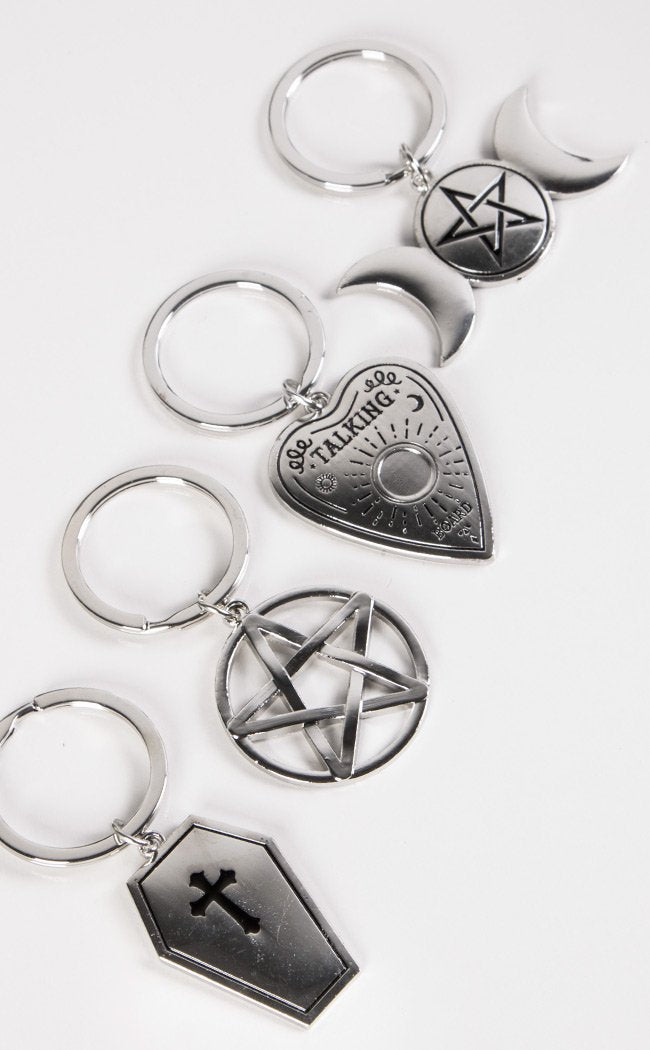 Black Magic Keyring | Pentagram-Gothic Gifts-Tragic Beautiful