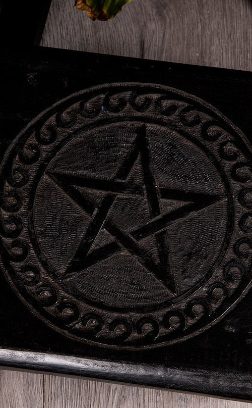 Black Pentacle Square Altar Table | Pagan Wicca Homewares | Afterpay