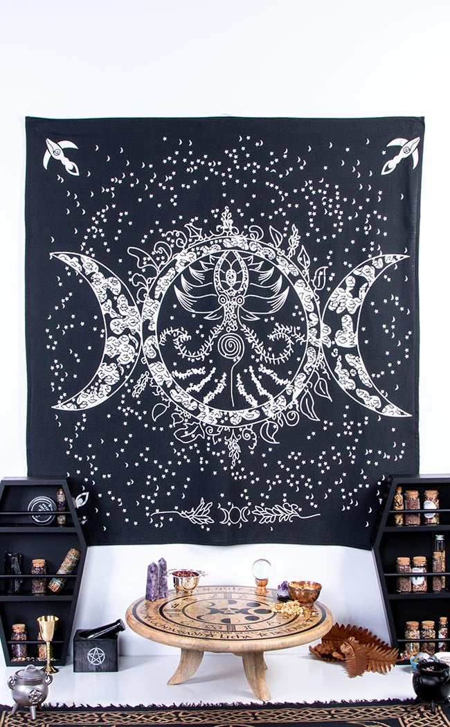 Celestial Triple Moon Altar Cloth Witchcraft Tools Australia