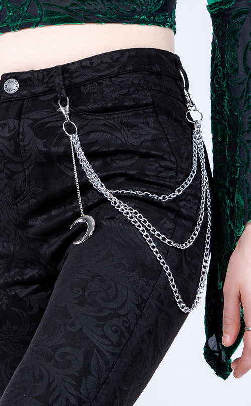 Crescent Moon Belt Chain | Punk & Goth Jewellery & Accessories