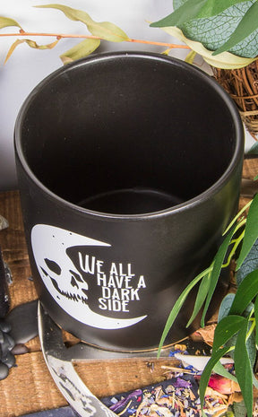 Dark Side Plant Pot | White on Black-Death By Plants-Tragic Beautiful