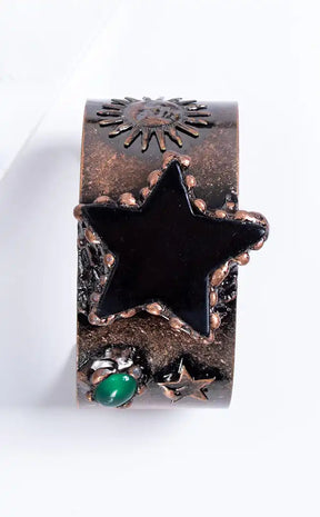 Fearless Stars Onyx Cuff Bracelet-Gaia Regalia-Tragic Beautiful