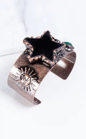 Fearless Stars Onyx Cuff Bracelet-Gaia Regalia-Tragic Beautiful