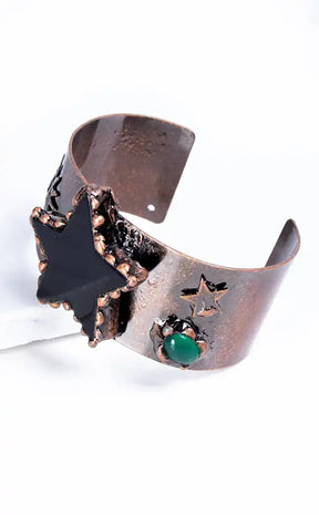 Fearless Stars Onyx Cuff Bracelet-Gaia Regalia-Tragic Beautiful