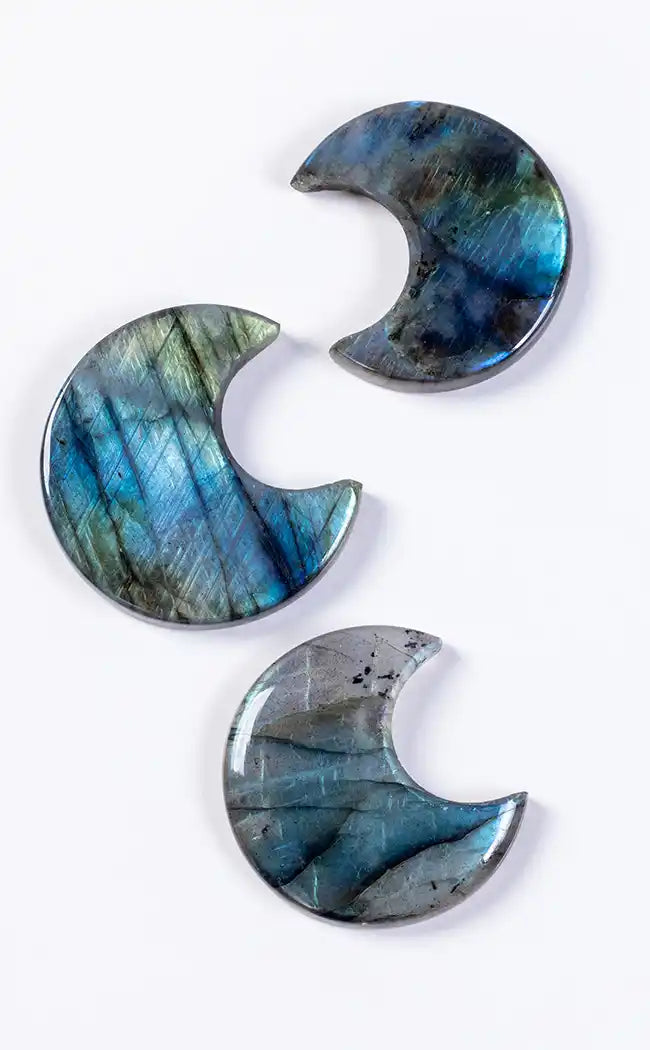 Flashy Labradorite Crescent Moons-Crystals-Tragic Beautiful