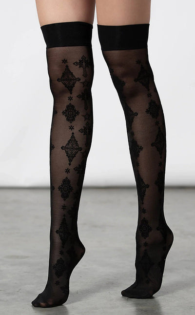 Gerta Mesh Stockings | Killstar Australia | Alt Gothic Clothing