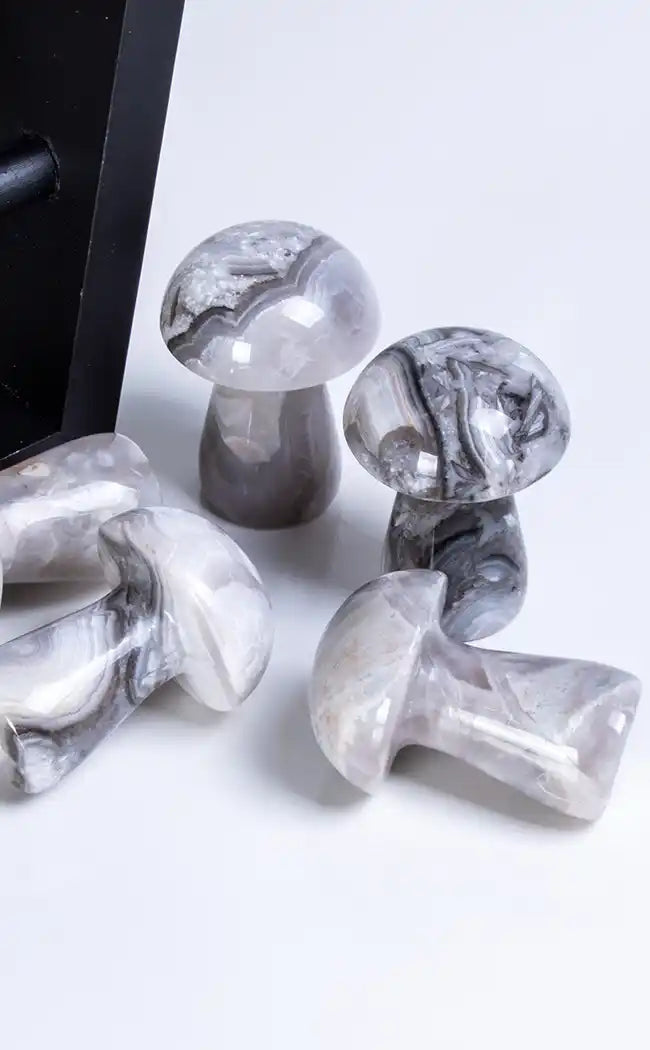 Grey Agate Crystal Mushrooms-Crystals-Tragic Beautiful