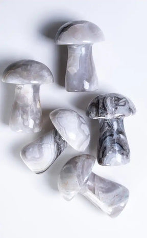 Grey Agate Crystal Mushrooms-Crystals-Tragic Beautiful