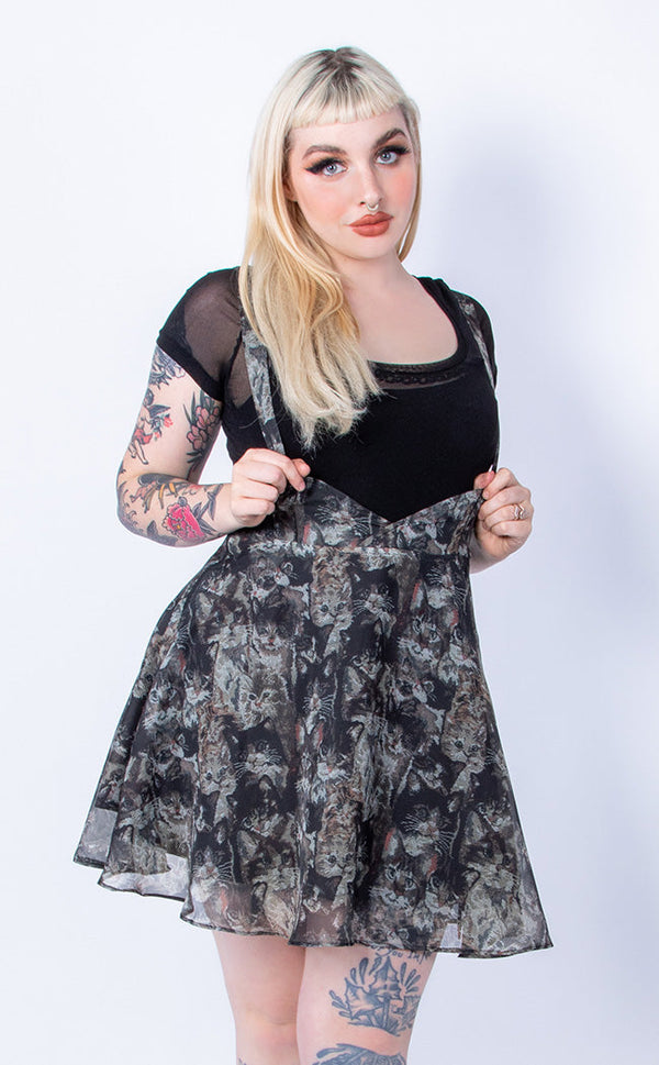 Here Kitty Kitty Suspender Skirt | Punk Rave Australia | Goth Clothing