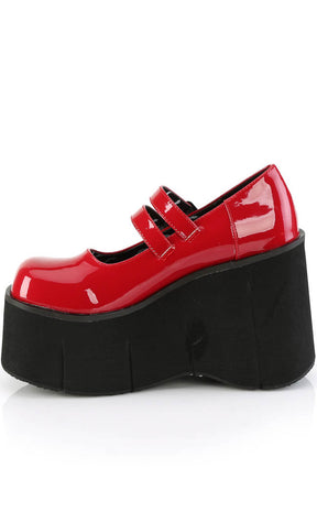 KERA-08 Red Patent Platform Mary Janes-Demonia-Tragic Beautiful