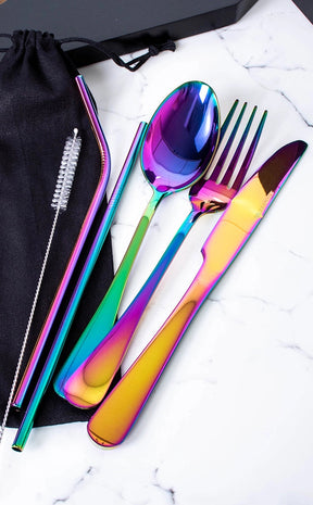 Oil Slick Rainbow Cutlery Travel Set-The Haunted Mansion-Tragic Beautiful