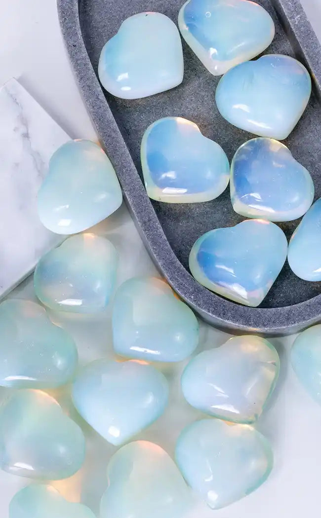 Opalite Puffy Crystal Hearts-Crystals-Tragic Beautiful