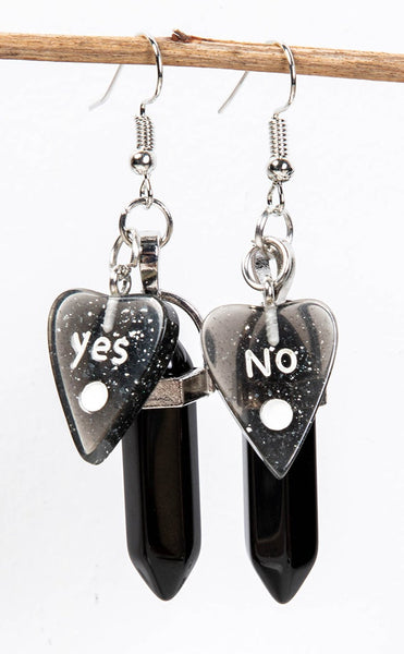 Obsidian Crystal Ouija Earrings Witchy Gothic Jewellery Australia