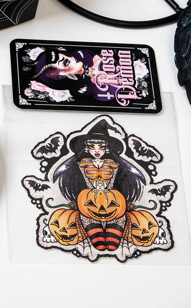 Pumpkin Witch Sticker-Rose Demon-Tragic Beautiful