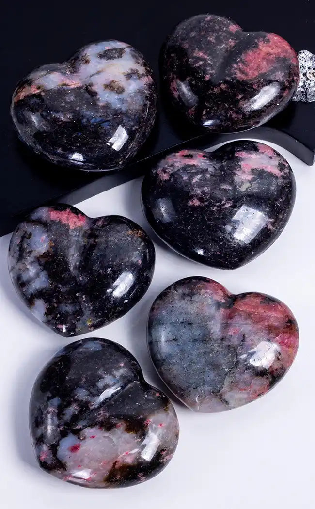 Rhodonite Heart | Large-Crystals-Tragic Beautiful