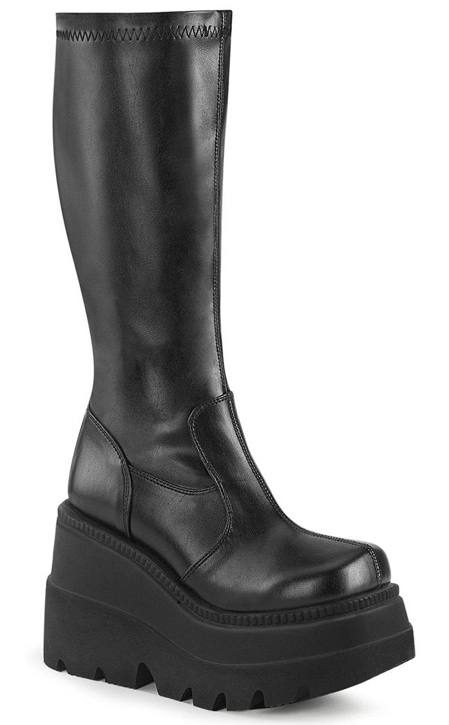 SHAKER-65 Black Matte Vegan Boots-Demonia-Tragic Beautiful