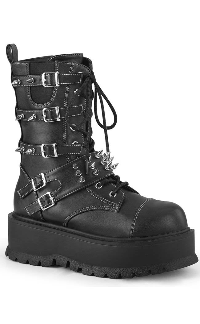 Demonia SLACKER-165 Black Platform Boots | Gothic Shoes Australia