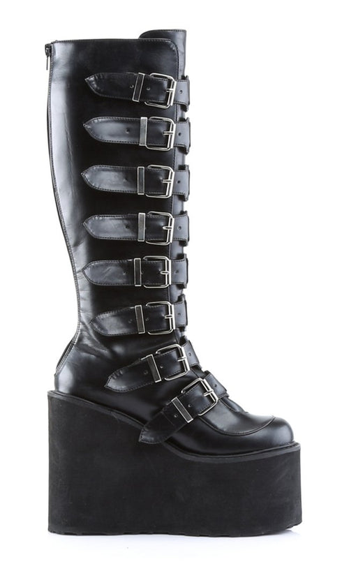 Demonia SWING-815 Black Vegan Trinity Boots | Gothic Shoes Australia