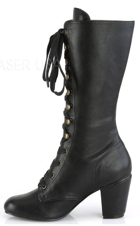 Demonia VIVIKA-205 Black Steampunk Boots | Gothic Shoes Australia