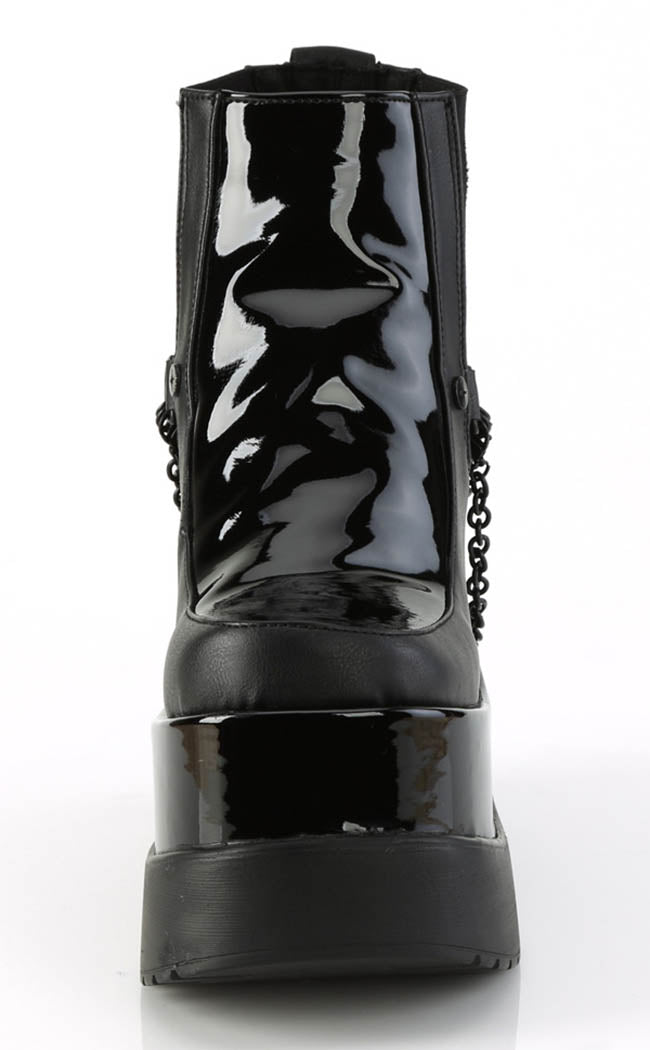 VOID-50 Black Matte/Patent Ankle Boots-Demonia-Tragic Beautiful