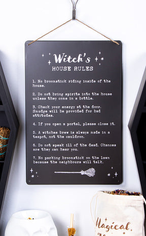 Witch's House Rules Metal Sign-Homewares-Tragic Beautiful