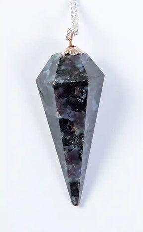 Faceted Pendulum | Indigo Gabbro-Crystals-Tragic Beautiful